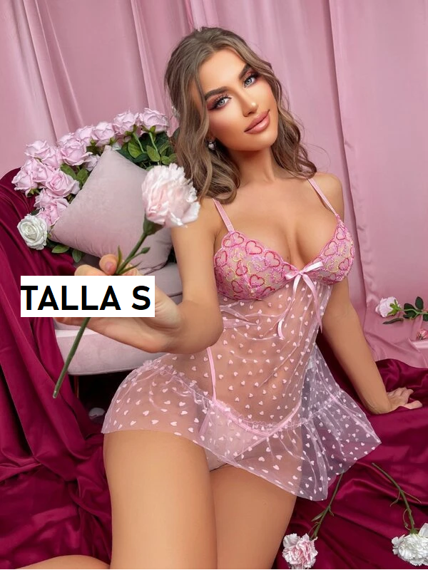 Babydoll rosa en malla 260321