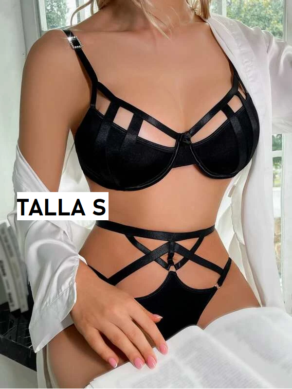 Conjunto negro en liguero 270304