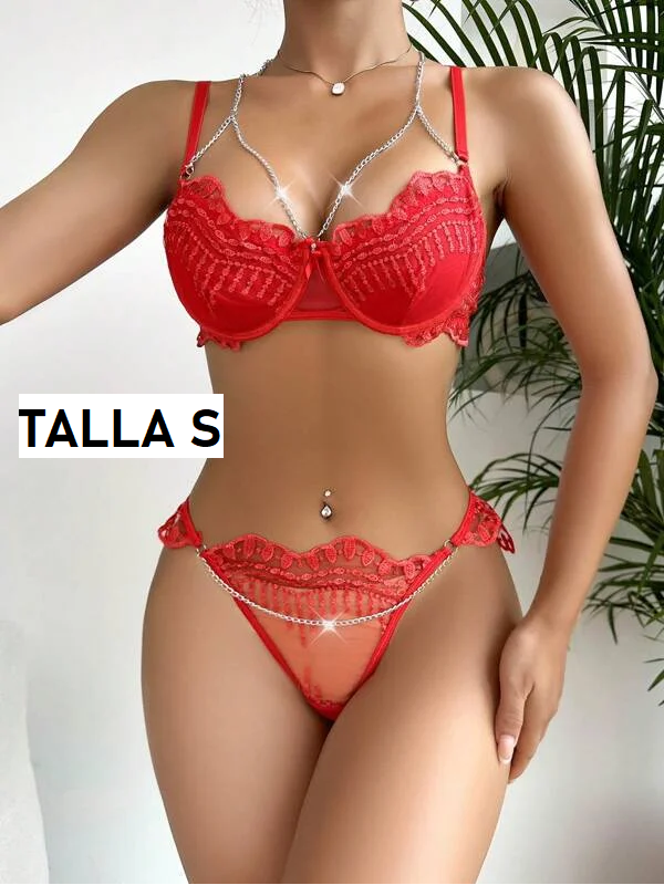 Conjunto rojo en malla 270349