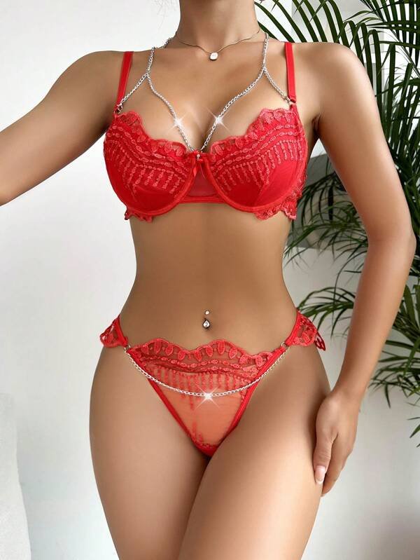 Conjunto rojo en malla 270349