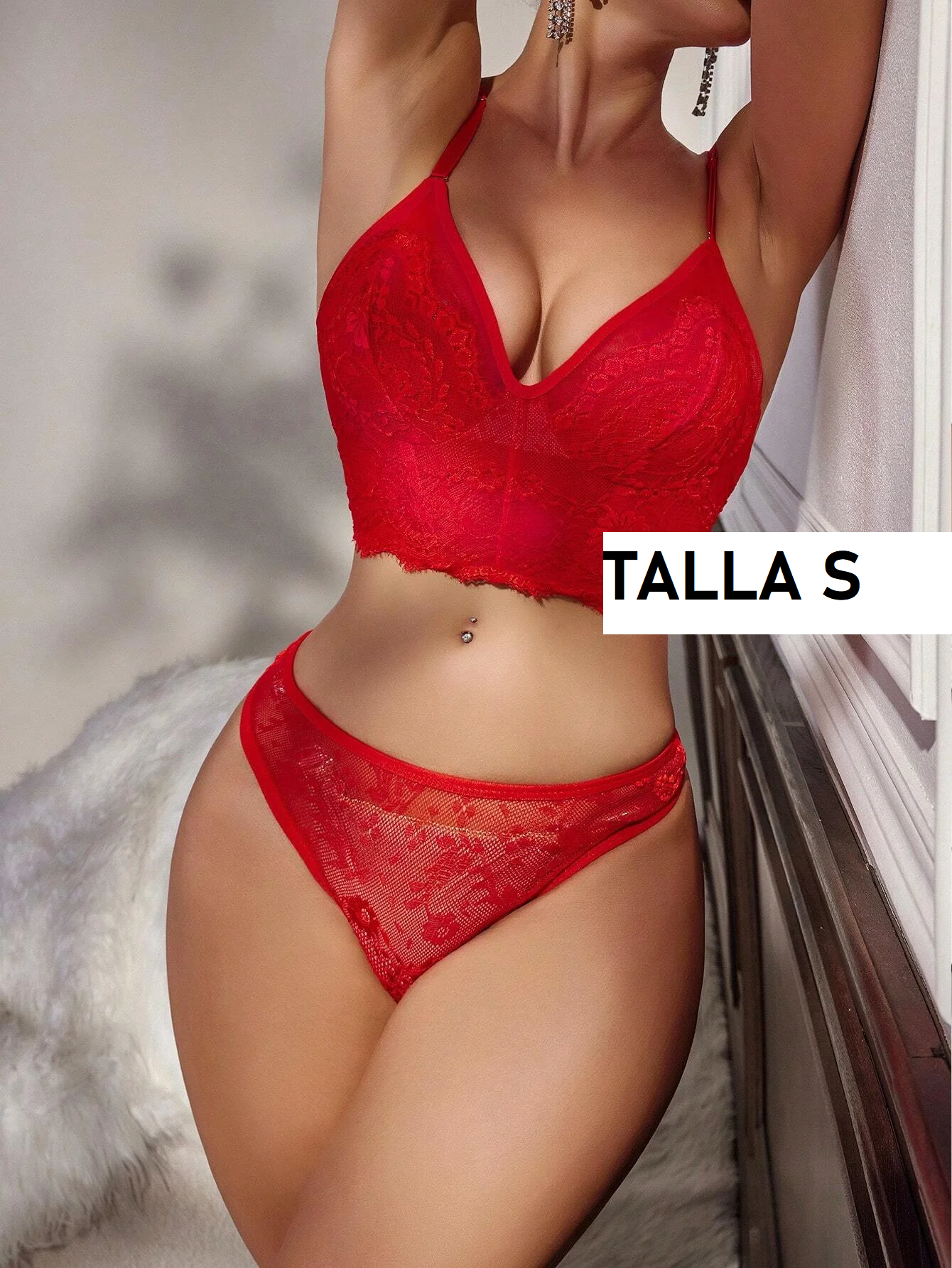 Conjunto rojo en encaje 050415