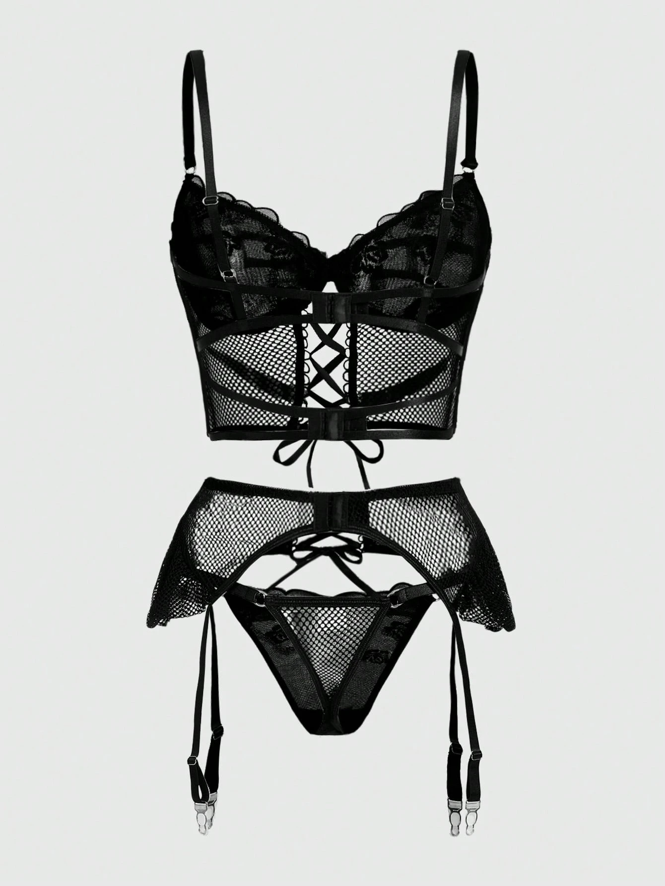 Liguero en nylon negro 010611 invluye medias