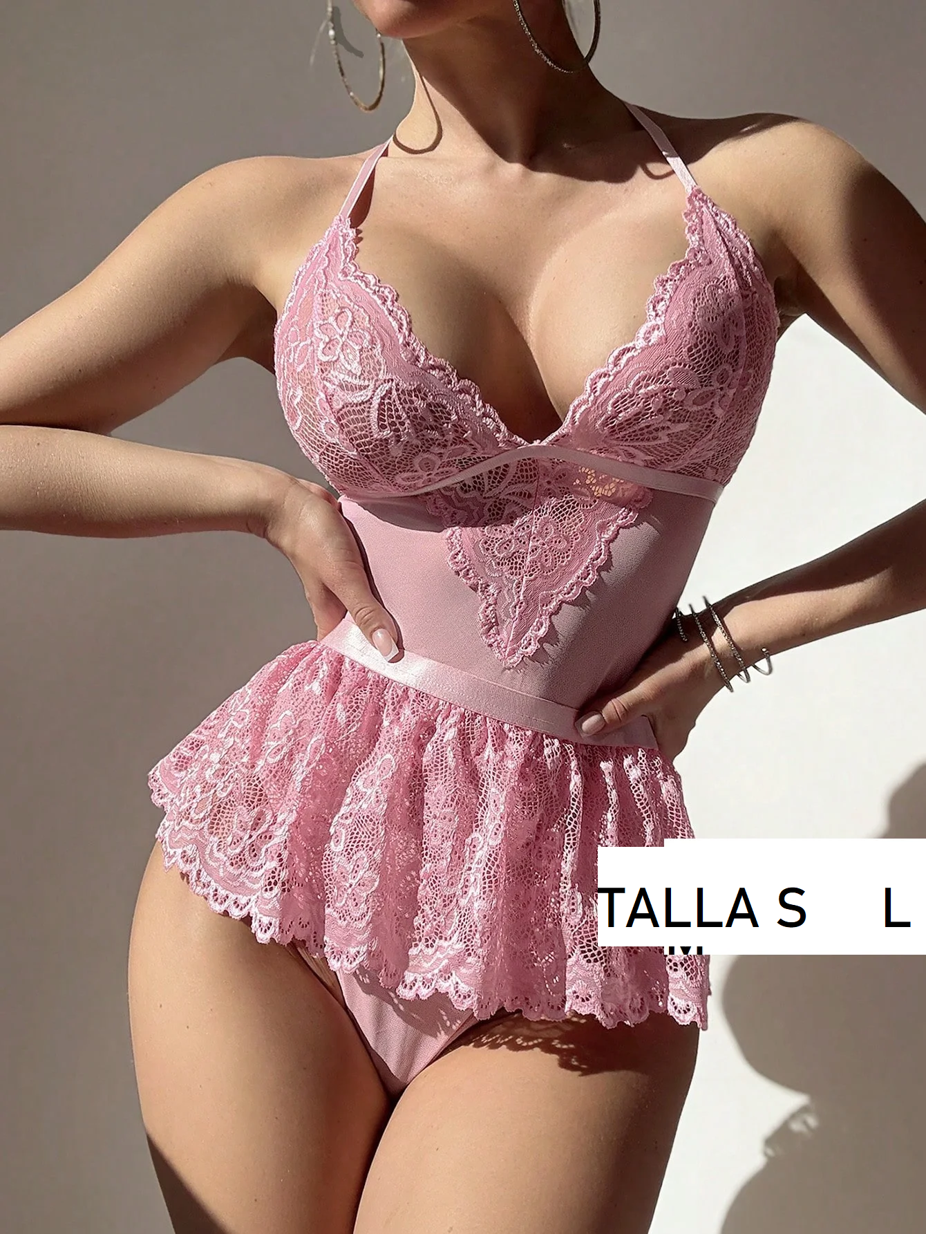 Body en encaje rosa 090713
