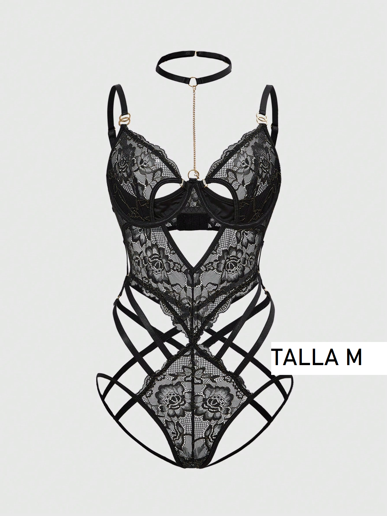 Body negro con gargantilla 220901