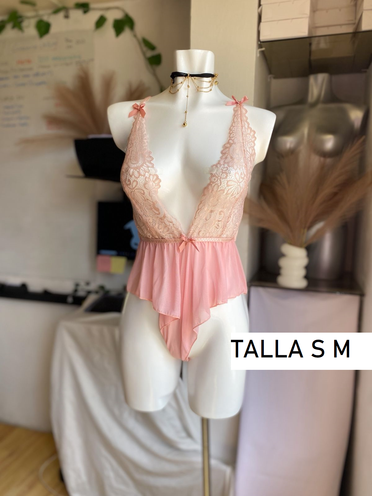 Lencería de Nylon 1 Body rosa 161001