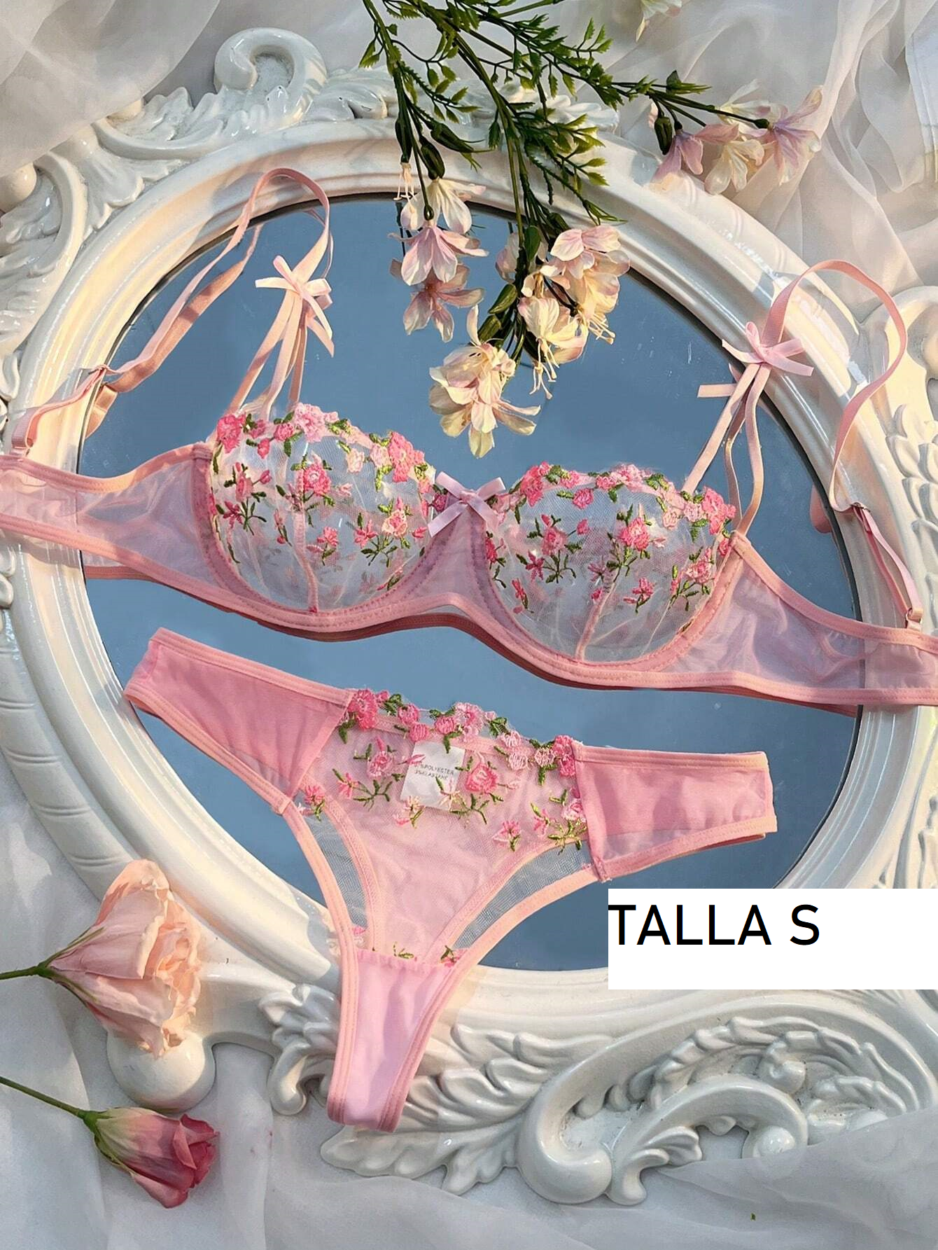 Lencería de Nylon 117 Conjunto floral 101201