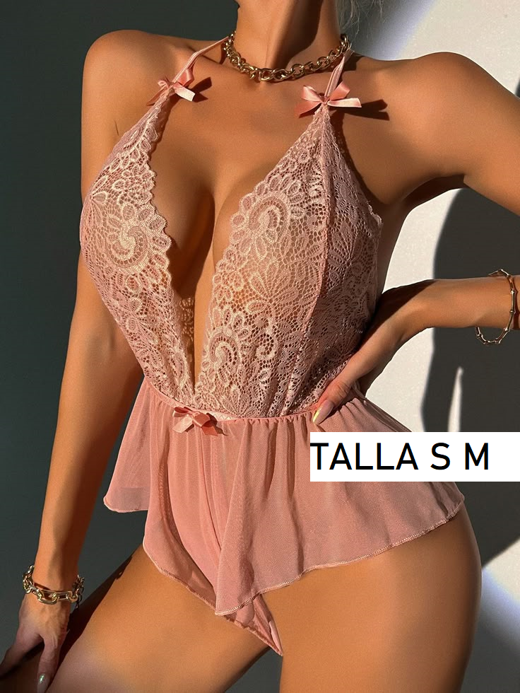 Lencería de Nylon 173 Body rosa 161001