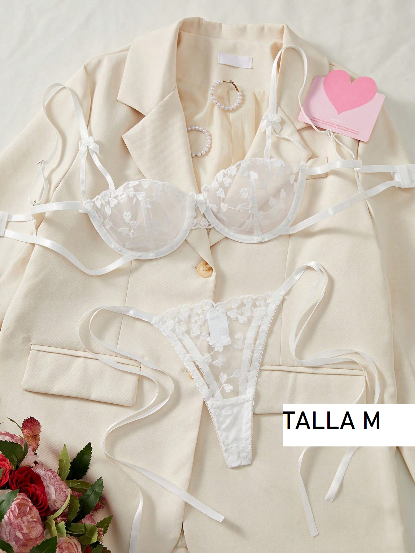 Lencería de Nylon 161 Conjunto en corazones 081201