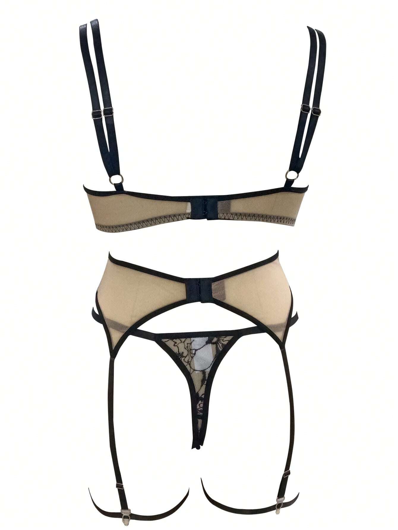 Lencería de Nylon 46 Set con liguero 111206