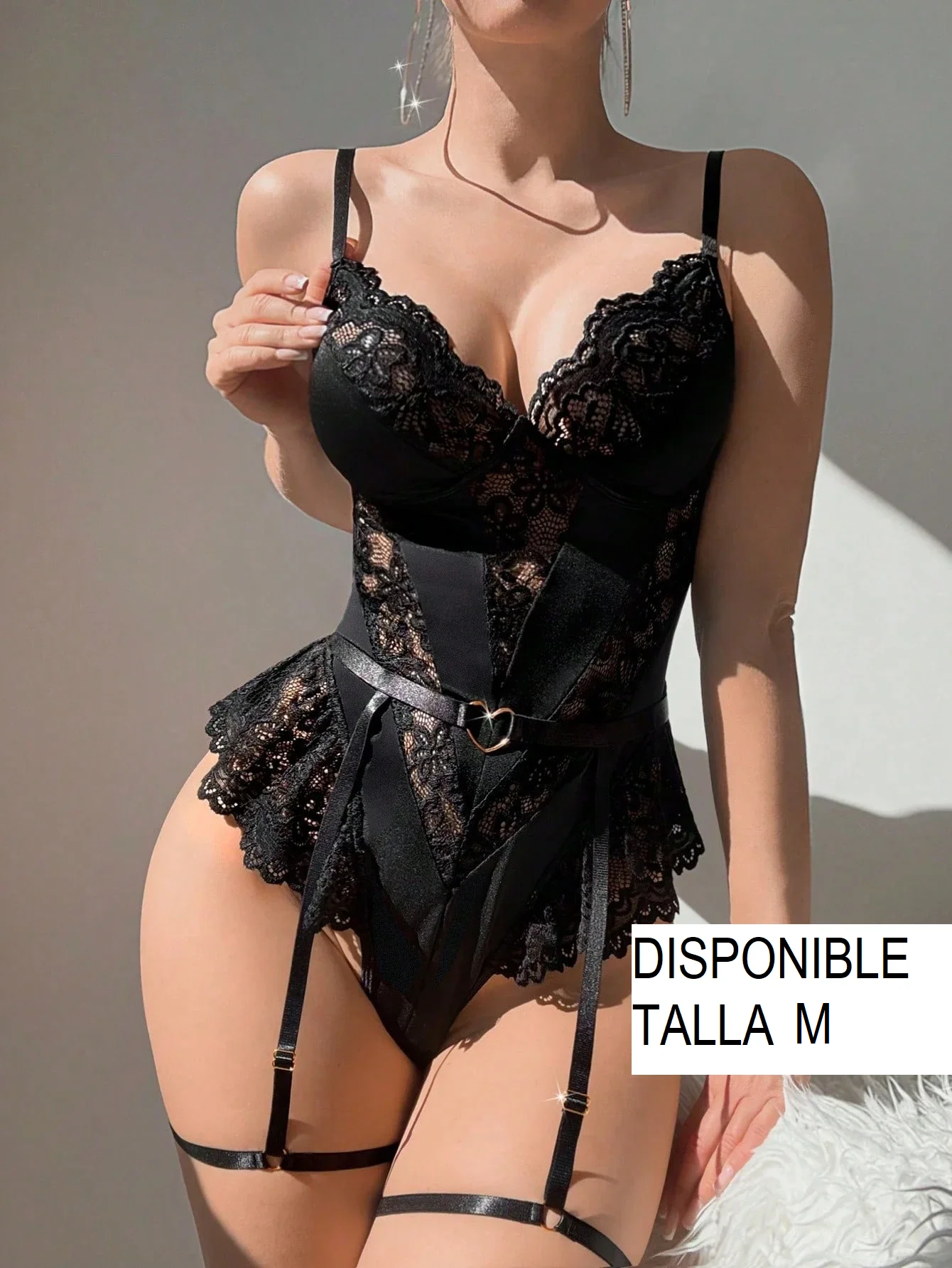 Morlenceria 20 Body negro con liguero 190305