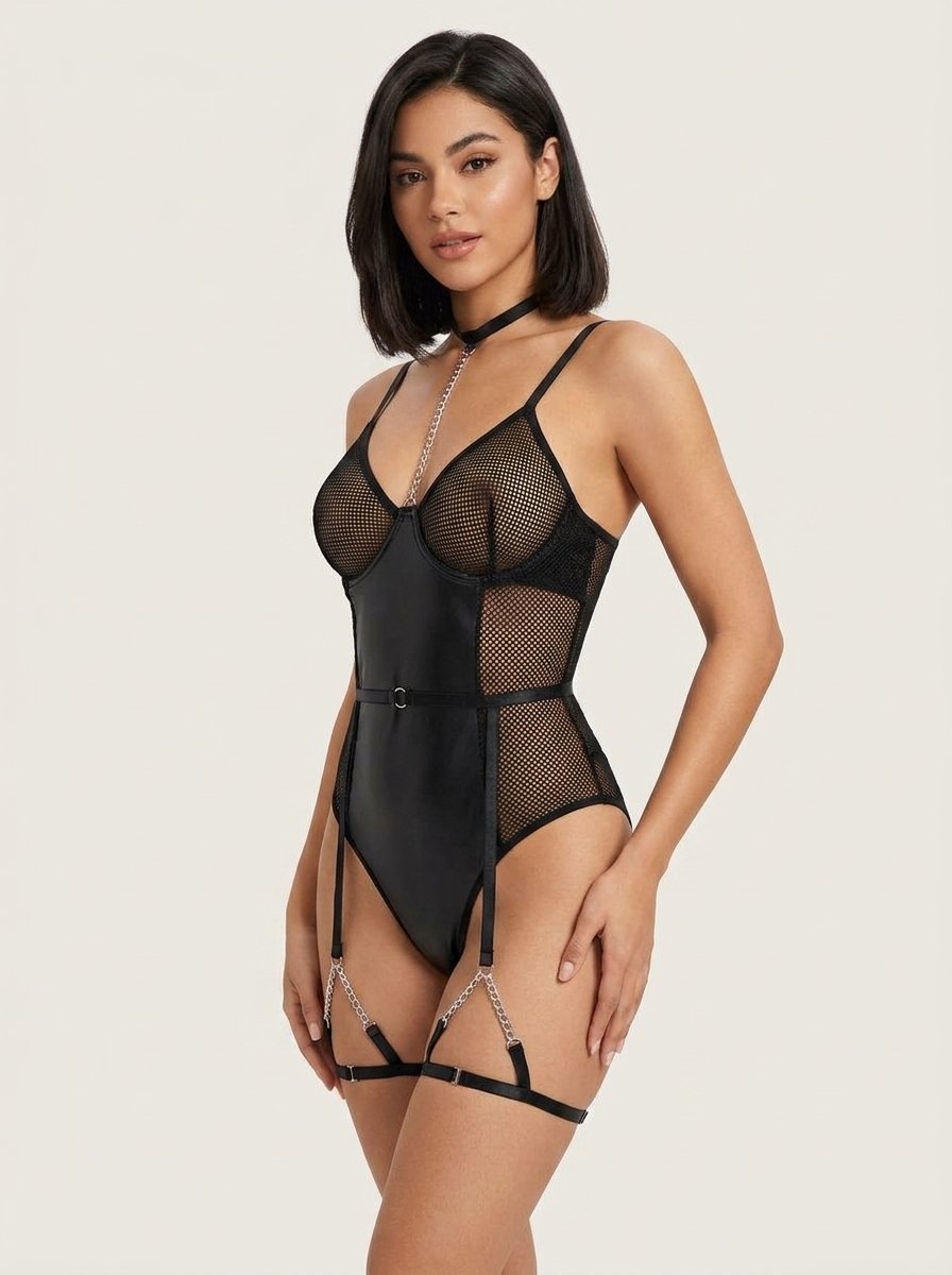 Body con cadenas en negro 050506