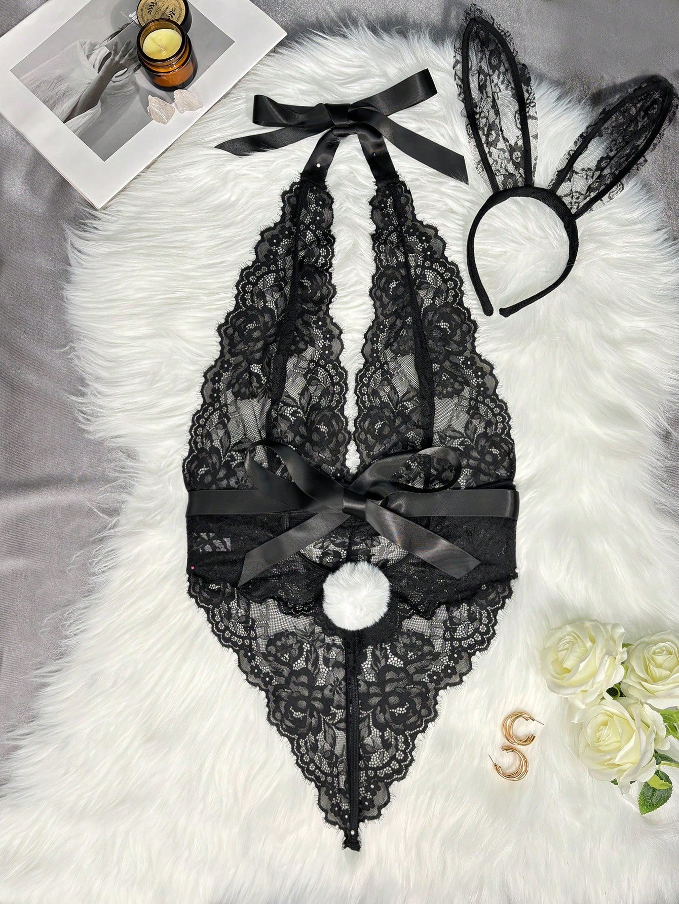 Disfraz conejita sexyen negro 015887