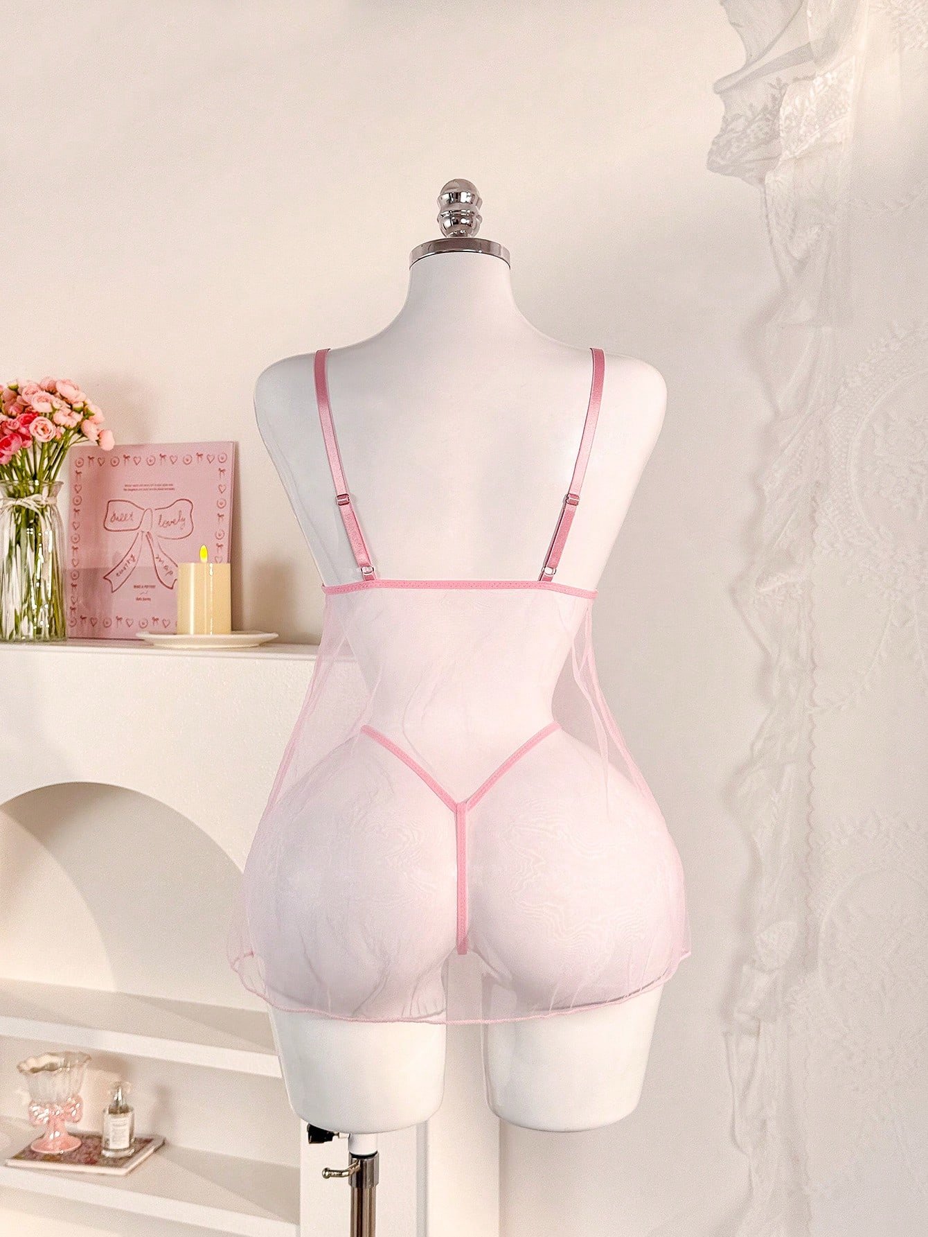Bbabydoll rosa con panty 0605022