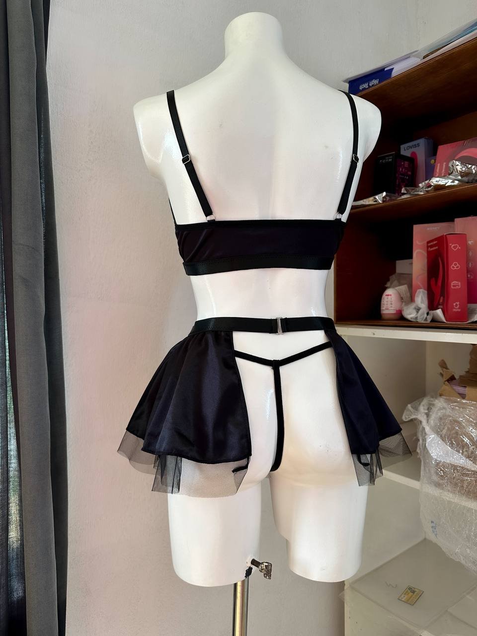 Set negro con falda 006411