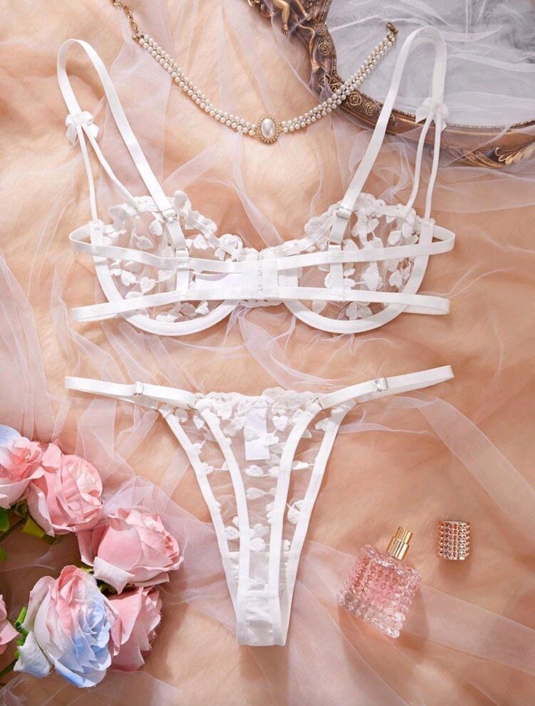 Comjunto corazones blanco 020301