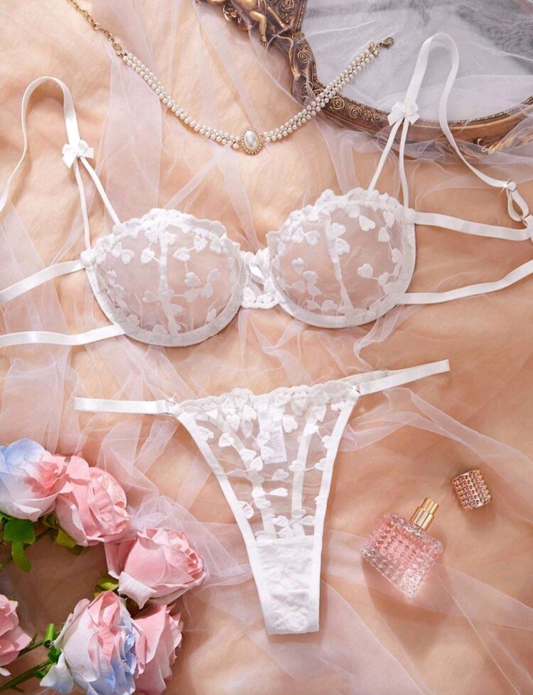 Comjunto corazones blanco 020301
