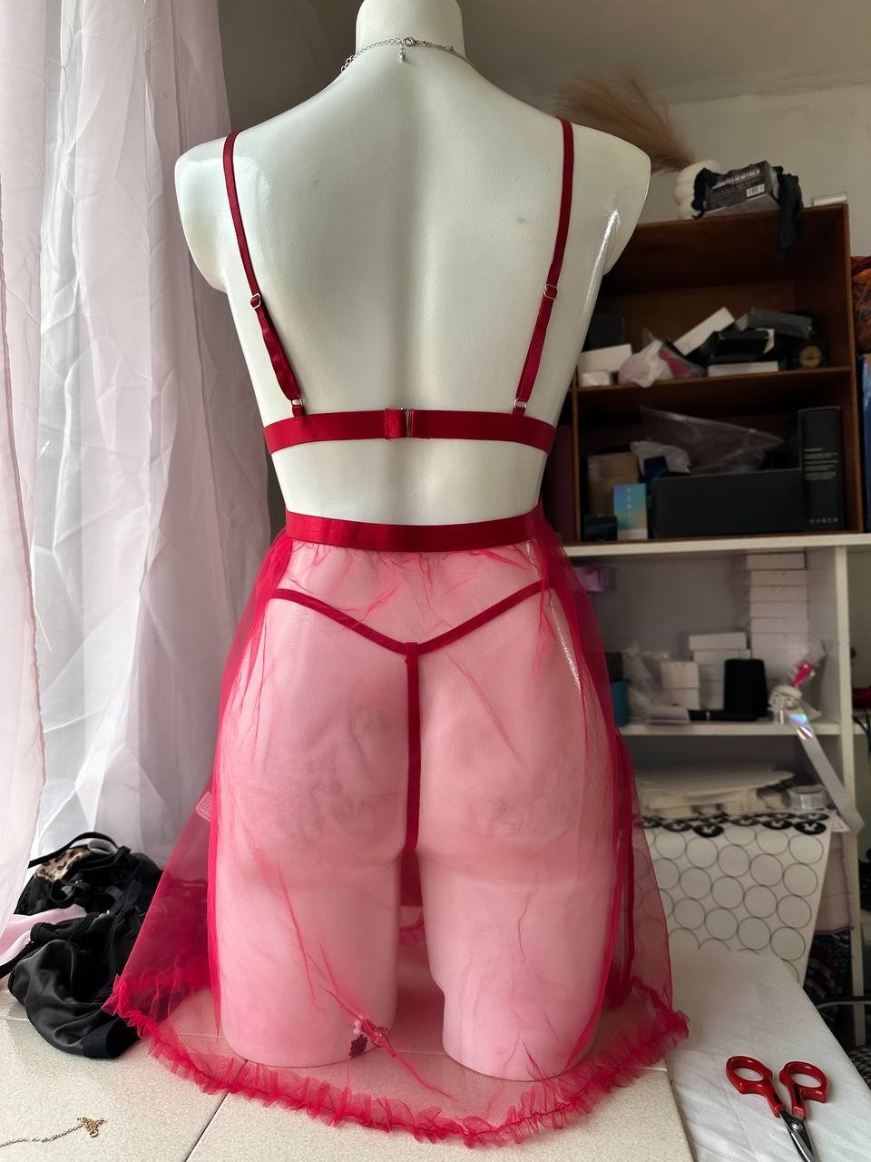 Babydoll con panty vino