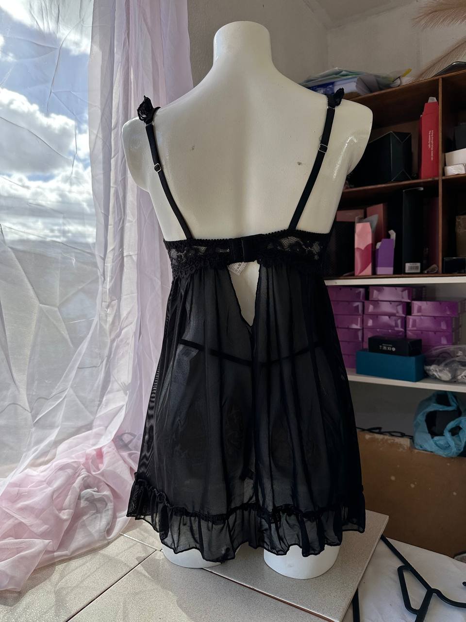 Babydoll negro con panty 180501