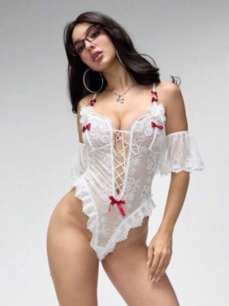 Body en encaje con mangas 050501