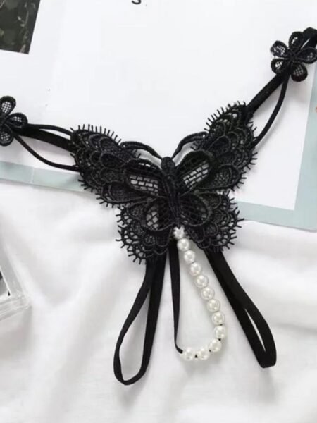 Panty de mariposa con perlas 180601