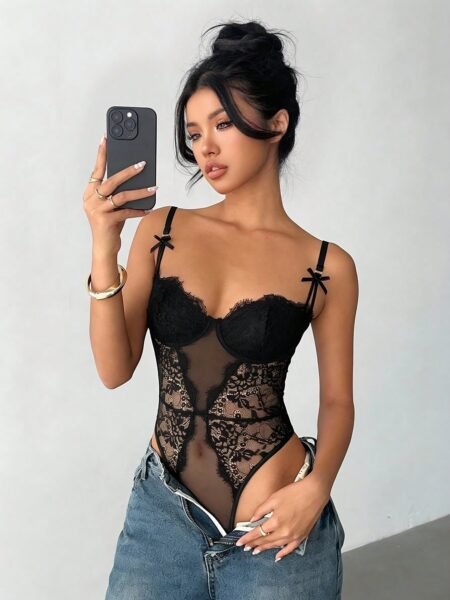 Body en encaje negro 080901
